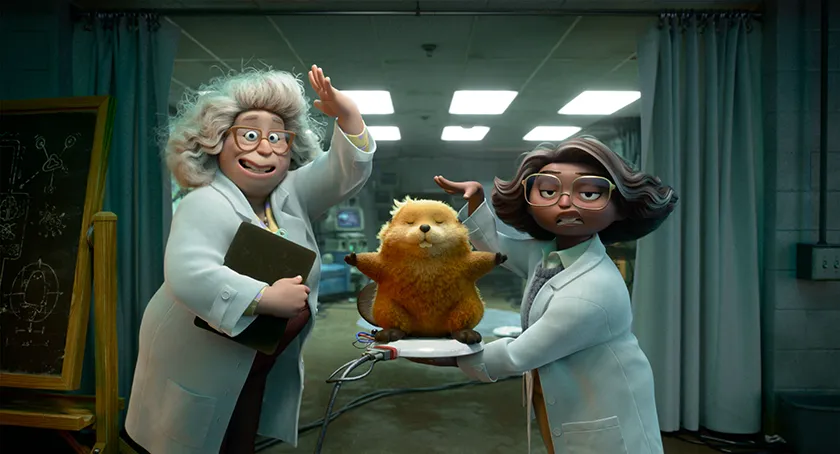 Dr. Sam and Nisha in Pixar's Hoppers