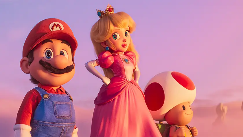 Mario, Peach and Toad in a still from the Super Mario Bros movies, which fail as adaptations according to Loud and Clear Reviews