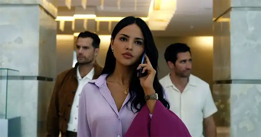 Henry Cavill, Eiza González and Jake Gyllenhaal in In the Grey