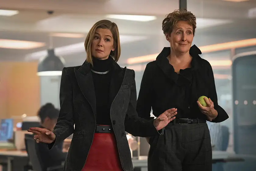 (L-R) Rosamund Pike as Alex Fox and Fiona Shaw as Felicity Chase in Ladies First.