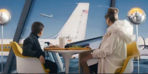 Clark Shotwell and Kelly Eviston-Quinnett in "Propeller One-Way Night Coach"