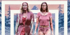 Hannah Einbinder and Gillian Anderson in the poster for the 2026 movie Teenage Sex and Death at Camp Miasma