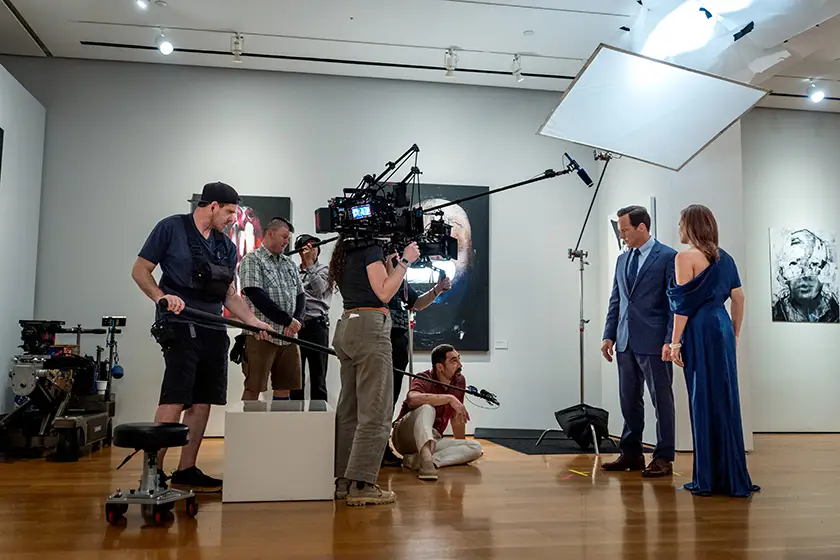 A behind the scenes still of Cape Fear where Eben Bolter (whom we interview) and the team film Amy Adams, Javier Bardem and Patrick Wilson