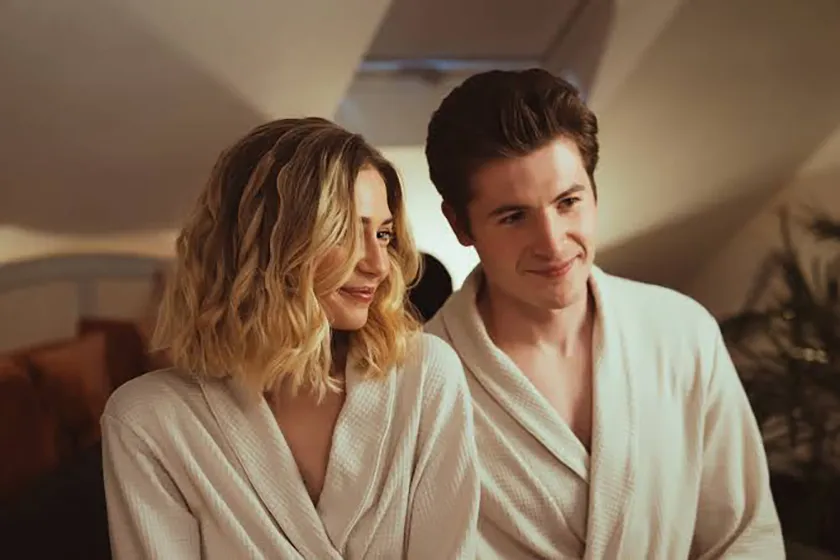 Sophie Simnett and Kieron Moore in The Intimacy Coordinator