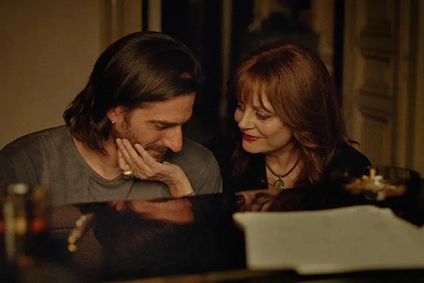 Luca Marinelli and Susan Sarandon in The Echo Chamber