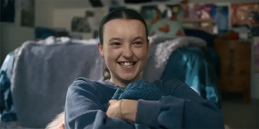 Bella Ramsey, whom we interview with Neil Patrick Harris, laughs while crying in the ending of the movie Sunny Dancer