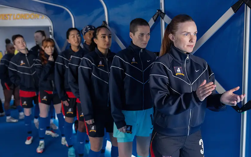 Faye Marsay, Jude Mack, Mercedes Assad, Gabrielle Dieujuste, Annelise Heywood, Aisling Sharkey, Rex Hayes, Terri Olejnik and Karesha Iton in "Ted Lasso" season 4 episode 5, which we discuss in this mid-season review