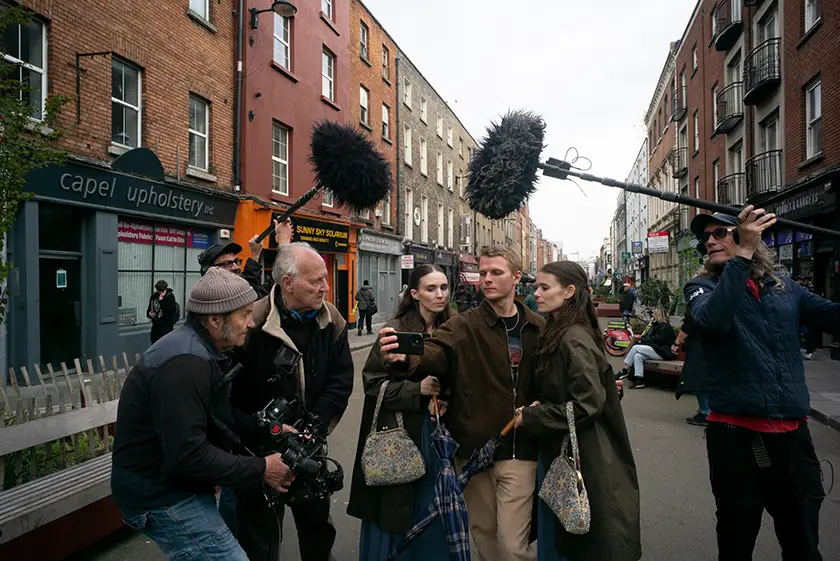 Werner Herzog and Kate & Rooney Mara, whom we interview with Domhnall Gleeson and Orlando Bloom, while shooting Bucking Fastard