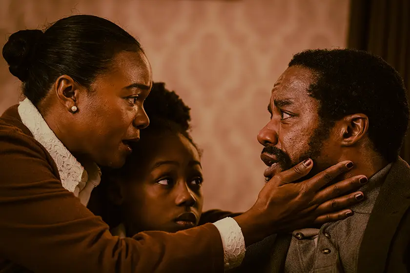 Rodney Hicks, whom we interview with Shinya Tsukamoto and Geoffrey, in a scene with Tatyana Ali in Mr. Nelson, Did You Kill People?