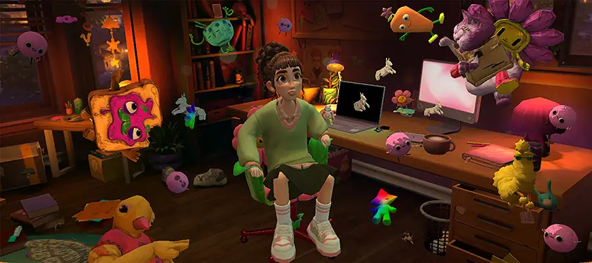 Aya (Leah Abraham) and her creations in Nevatars